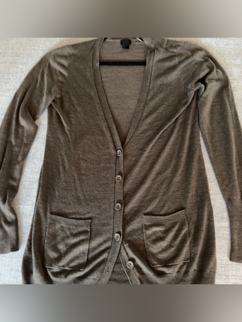 H&M Long Brown V-Neck Button Front Cardigan - Picture 2 of 5